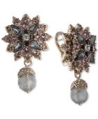 Marchesa Gold-tone Cluster & Stone Drop Earrings