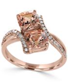 Effy Morganite (1-9/10 Ct. T.w.) And Diamond (1/6 Ct. T.w.) Ring In 14k Rose Gold