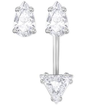 Swarovski Silver-tone Crystal Ear Jacket Earrings