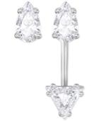Swarovski Silver-tone Crystal Ear Jacket Earrings