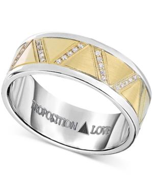 Proposition Love Men's Diamond Wedding Band (1-1/10 Ct. T.w.) In 14k Gold & White Gold