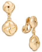 Charter Club Gold-tone Double Knot Clip-on Drop Earrings, Created For Macy's