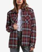 Volcom Juniors' Plaid About You Flannel Shirt Jacket