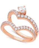 Diamond V Bridal Set (1 Ct. T.w.) In 14k Rose Gold