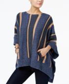 Tommy Hilfiger Aubrey Striped Poncho Sweater, Only At Macy's