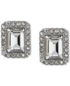 2028 Silver-tone Halo Square Stud Earrings, A Macy's Exclusive Style