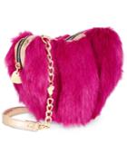 Betsey Johnson Lux Faux-fur Heart Mini Crossbody