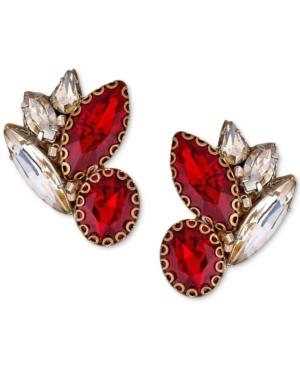 Deepa Gold-tone Crystal & Stone Stud Earrings