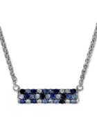 Effy Sapphire Bar 16 Pendant Necklace (9/10 Ct. T.w.) In Sterling Silver