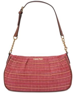 Calvin Klein Raffia Demi Shoulder Bag