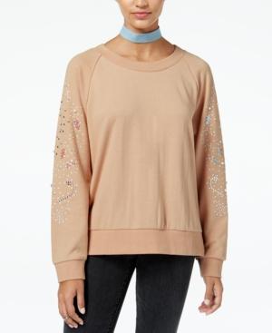 American Rag Juniors' Beaded Studded Sweatshirt, Created For Macy's