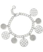 Charter Club Silver-tone Crystal Shaky Bracelet, 17 + 1 Extender, Created For Macy's