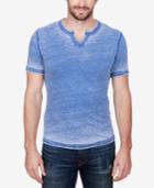 Lucky Brand Men's Burnout Split-neck T-shirt