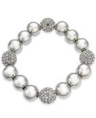 Alfani Silver-tone Pave Ball Stretch Bracelet, Created For Macy's