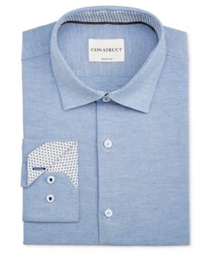 Con. Struct Men's Slim-fit Blue Donegal Oxford Dress Shirt