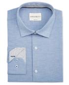 Con. Struct Men's Slim-fit Blue Donegal Oxford Dress Shirt
