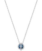 Swarovski Silver-tone Blue Crystal And Pave Pendant Necklace