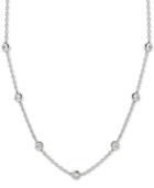 Giani Bernini Beaded Station Statement Necklace In Sterling Silver, 18 + 2 Extender, Created For Macy's