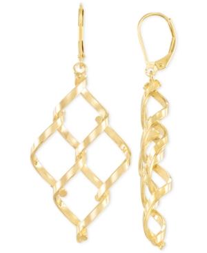 Interlocked Chandelier Earrings In 14k Gold, Made In Italy
