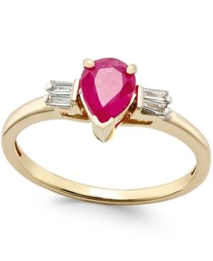 Ruby (3/4 Ct. T.w.) And Diamond (1/8 Ct. T.w.) Ring In 14k Gold
