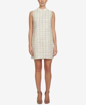 Cece Embellished-collar Tweed Shift Dress