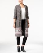 Style & Co Fair Isle Hooded Cardigan Jacket, Created For Macy's
