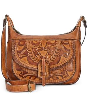 Patricia Nash Burnished Tooled Camila Double-zip Crossbody