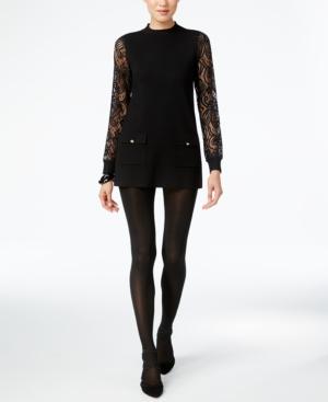 Inc International Concepts Petite Lace-sleeve Tunic, Only At Macy's
