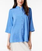 Eileen Fisher Silk Mandarin-collar Tunic