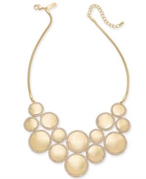 I.n.c. Gold-tone Pave & Circle Statement Necklace, 18 + 3 Extender, Created For Macy's