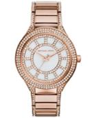 Michael Kors Women's Kerry Crystal Accent Rose Gold-tone Stainless Steel Bracelet Watch 38mm Mk3313