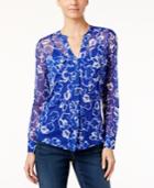 Inc International Concepts Printed Sheer Blouse, Only At Macy's