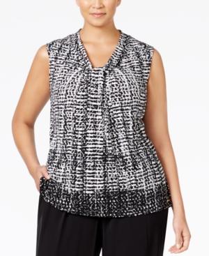 Calvin Klein Plus Size Knot-front Blouse