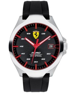 Ferrari Men's Aero Black Silcone Strap Watch 44mm