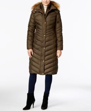 Marc New York Hooded Faux-fur-trim Long Down Puffer Coat