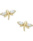 Cubic Zirconia Dragonfly Stud Earrings (3/5 Ct. T.w.) In 10k Gold