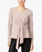 Bar Iii Tie-front Peplum Top, Only At Macy's