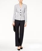 Le Suit Three-button Tweed Colorblocked Pantsuit