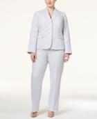 Le Suit Plus Size Three-button Textured Pantsuit