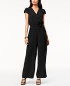 Be Bop Juniors' Cap-sleeve Surplice Jumpsuit