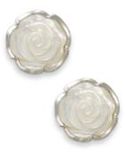 Sterling Silver Earrings, Mother Of Pearl Flower Earrings