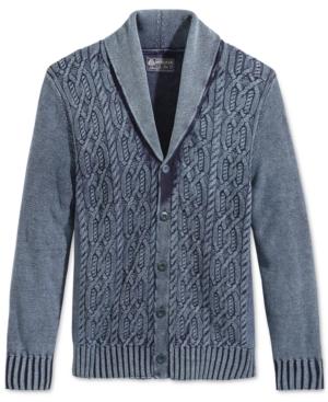 American Rag Men's Indigo Cable-knit Shawl-collar Cardigan, Only At Macy's