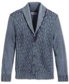 American Rag Men's Indigo Cable-knit Shawl-collar Cardigan, Only At Macy's