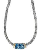 Ocean Bleu By Effy Blue Topaz Necklace (6-3/4 Ct. T.w.) In Sterling Silver And 18k Gold