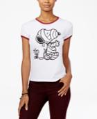 Peanuts Juniors' Snoopy Mummy Graphic Ringer T-shirt