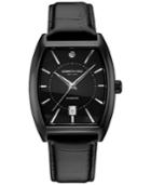 Kenneth Cole Men's Diamond Accent Ion-plated Black Leather Strap Watch 48x38mm 10030820