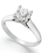 X3 Diamond Ring, 18k White Gold Certified Diamond Solitare Engagement Ring (1 Ct. T.w.)