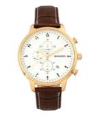 Breed Quartz Maverick Silver And Blue Chronograph Leather Watches 43mm