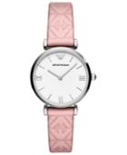 Emporio Armani Women's Pink Leather Strap Watch 32mm