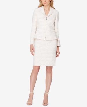 Tahari Asl Petite Fringe-trim Tweed Skirt Suit